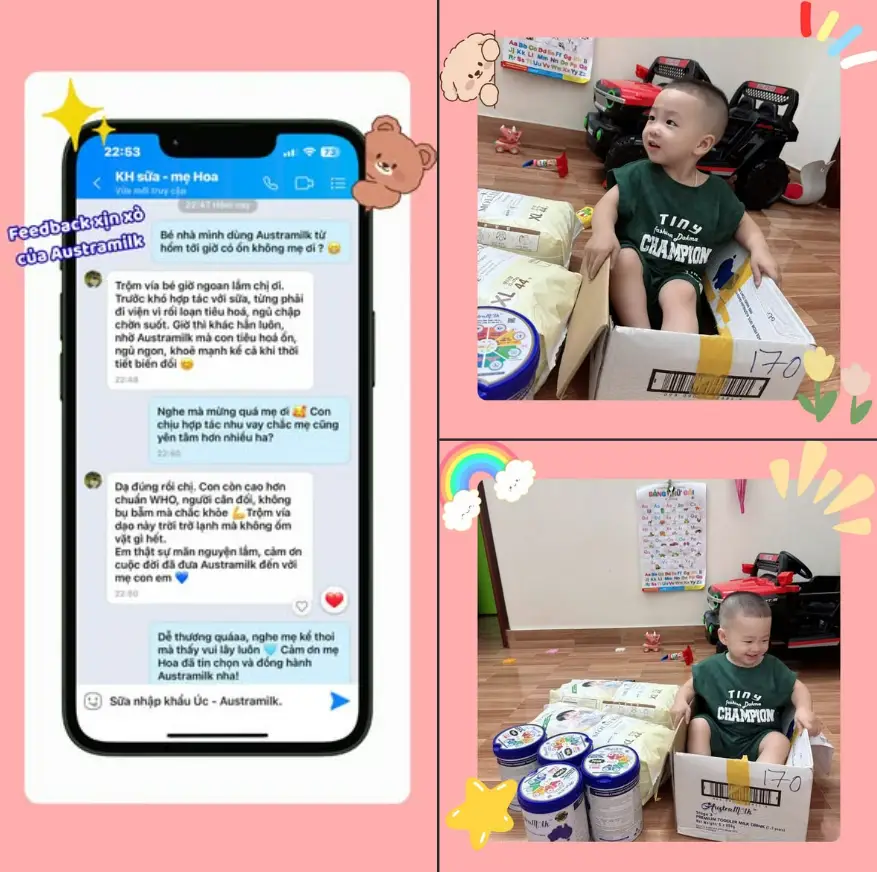 🌸 TỪ LO ÂU ĐẾN HẠNH PHÚC: HÀNH TRÌNH NUÔI CON NHÀN TÊNH CÙNG AUSTRAMILK🌸